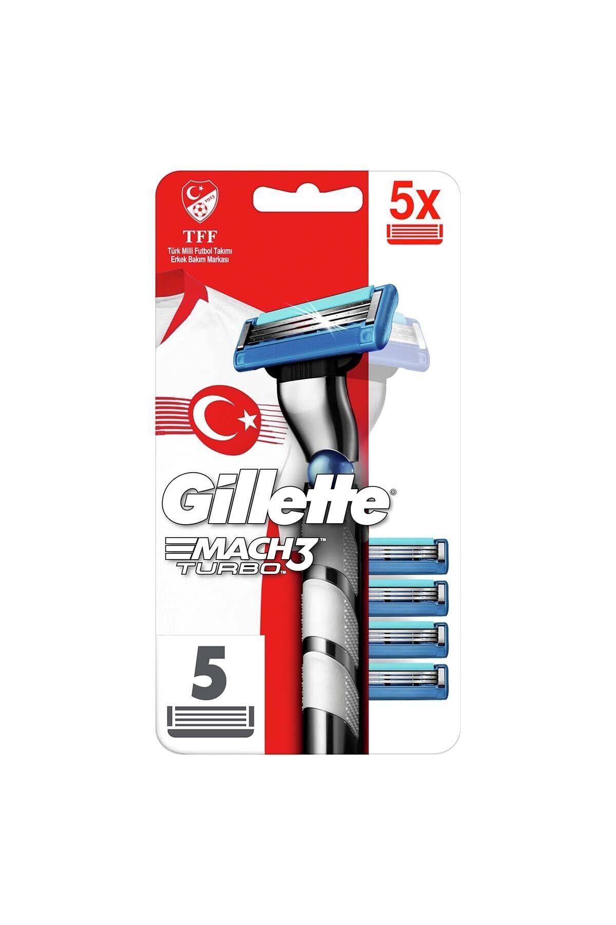 Gillette Mach3 Turbo Tıraş Makinesi +5 Yedek Milli Takım