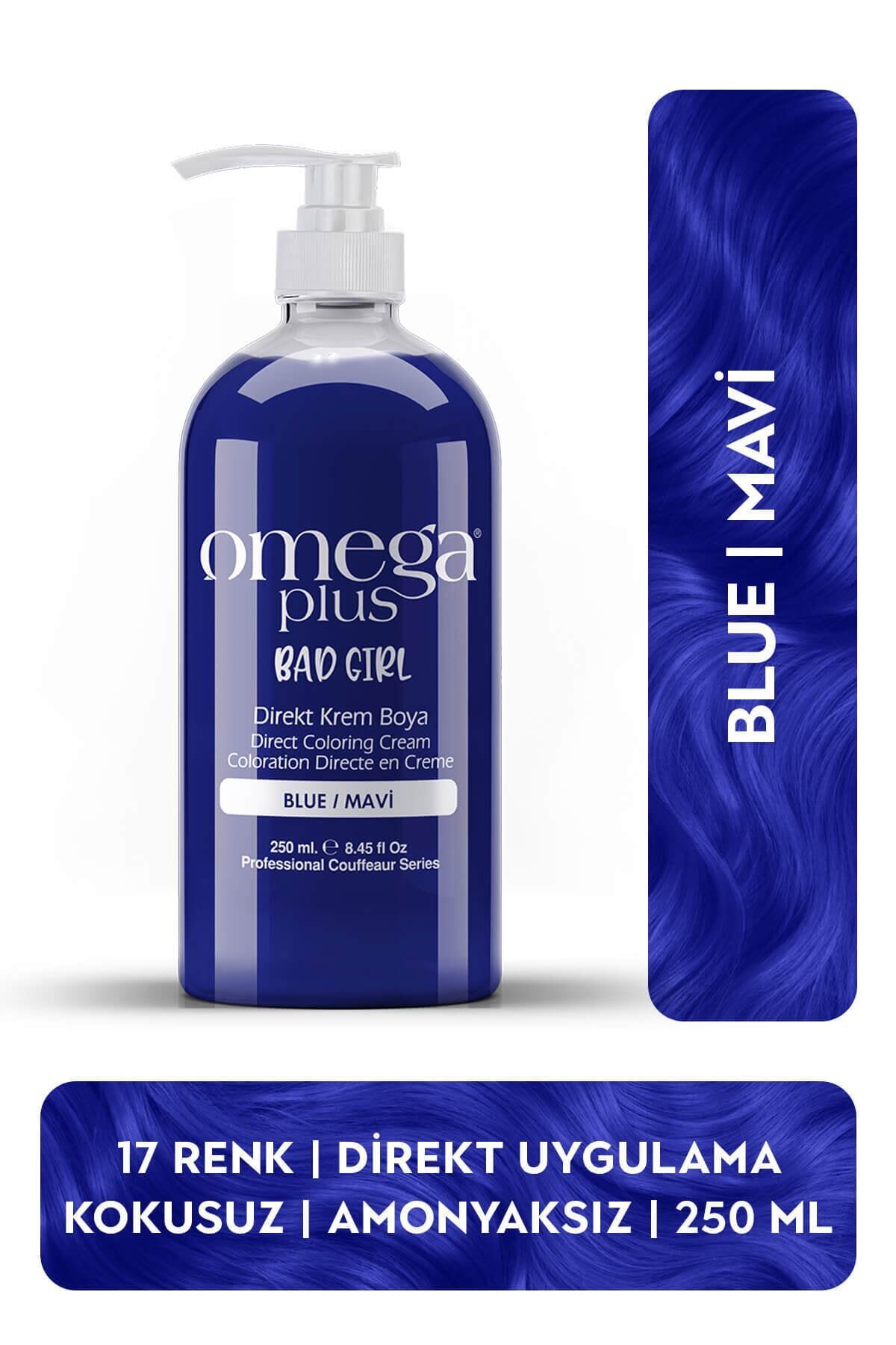 Omega Plus Bad Girl MAVİ Amonyaksız Renkli Saç Boyası 250ML