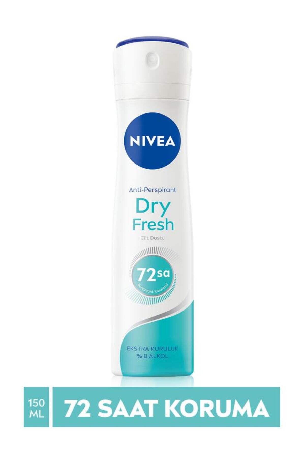 NIVEA Kadın Sprey Deodorant Dry Fresh 150ml, 72 Saat Anti-perspirant Koruma, Ekstra Kuruluk