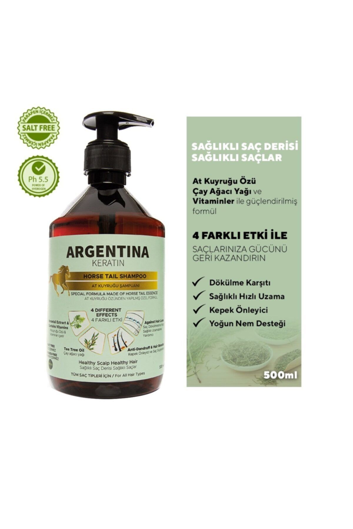 ARGENTİNA KERATİN Keratin & Dökülme Önleyici At Kuyruğu Şampuan 500 ml