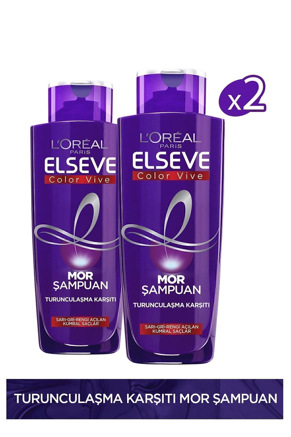 Elseve L'Oréal Paris Elseve Turunculaşma Karşıtı Mor Şampuan 200ml 2'li Set