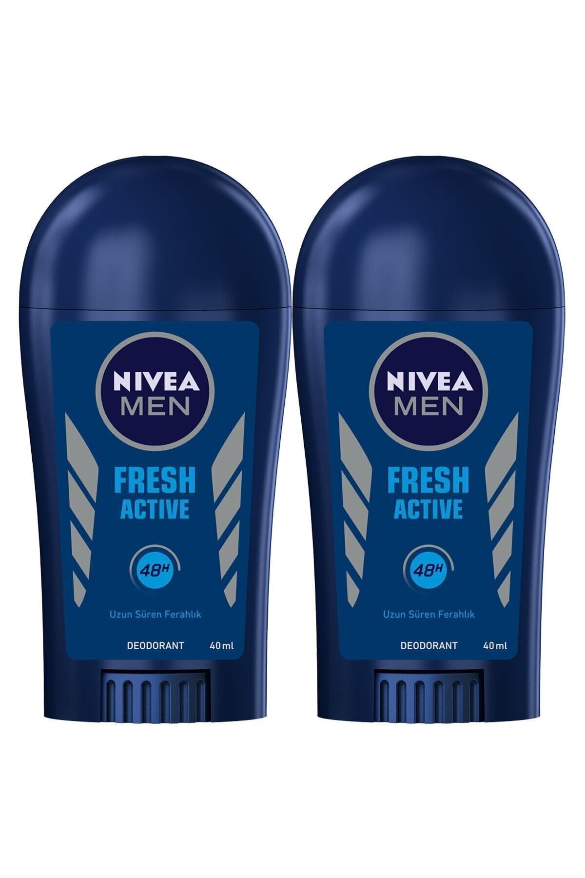 NIVEA Men Fresh Active Erkek Deodorant Stick 40 ml  2'Li