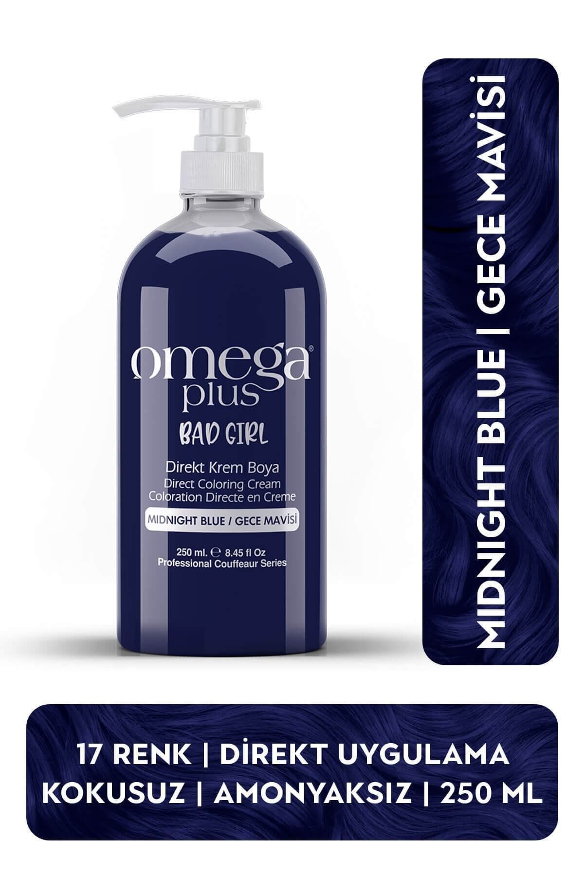 Omega Plus Bad Girl GECE MAVİSİ Amonyaksız Renkli Saç Boyası 250ML