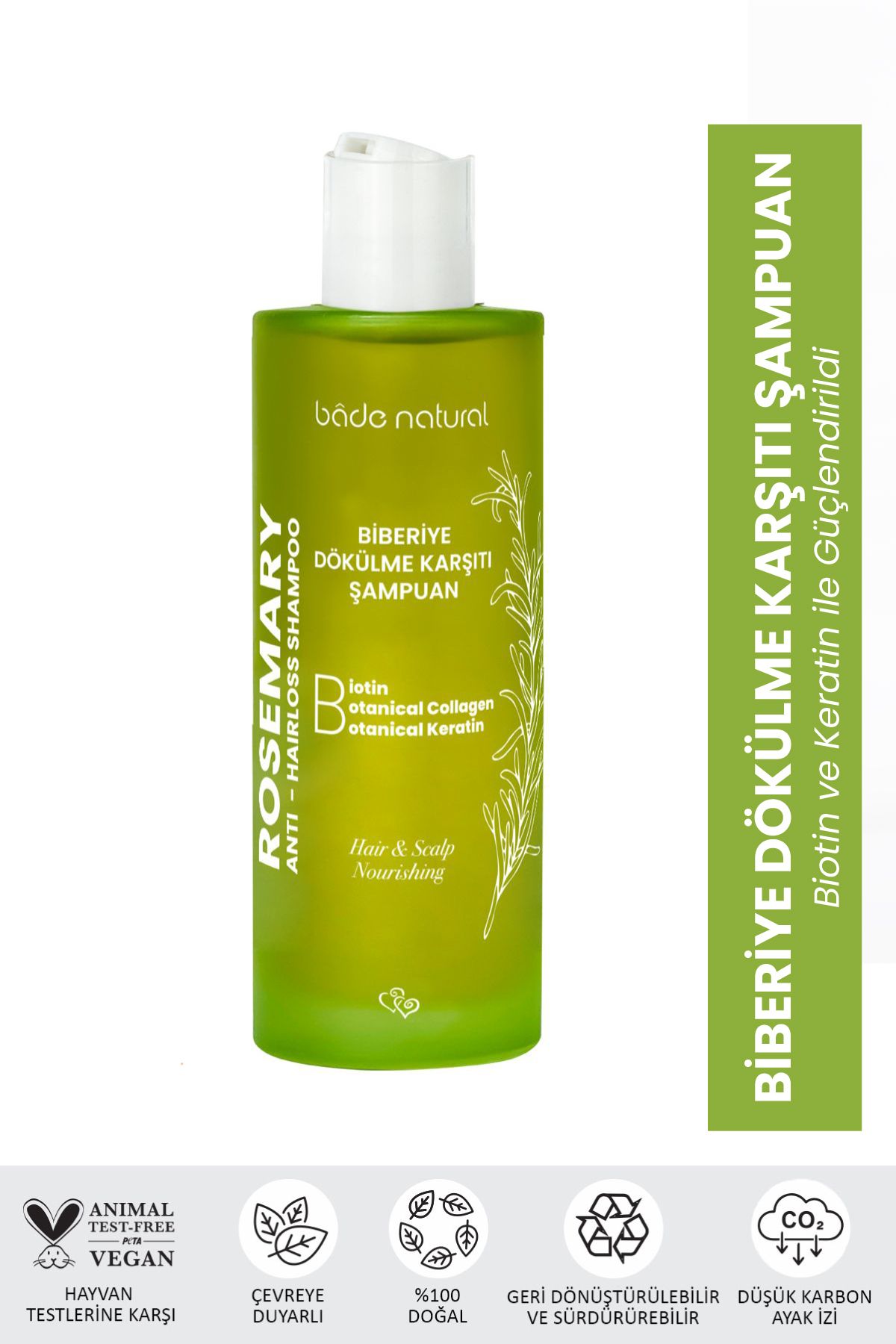 Bade Natural Biberiye Şampuan Dökülme Karşıtı Biotin, Keratin Ve Kolajen Complex 200 ml