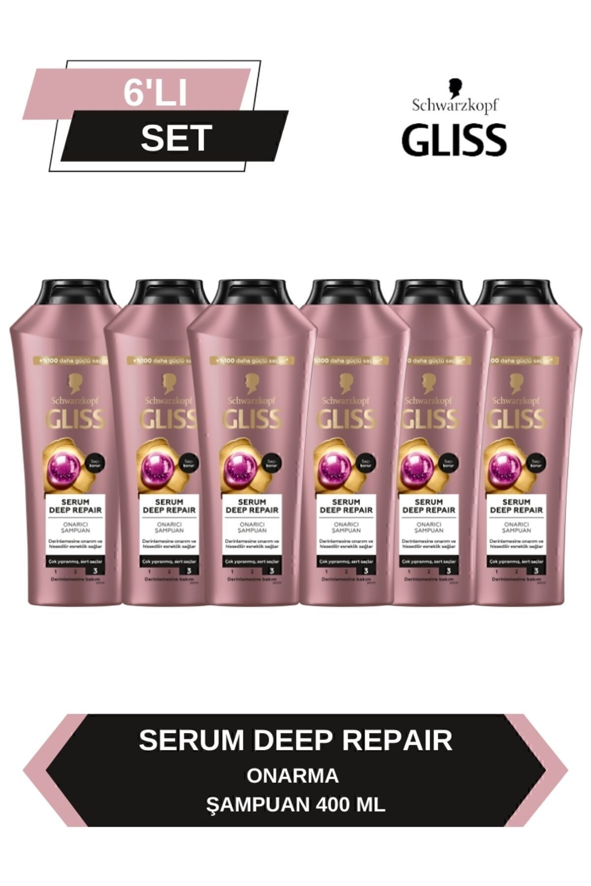 Gliss Serum Deep Repair Onarıcı Şampuan 400 ml x 6 Adet