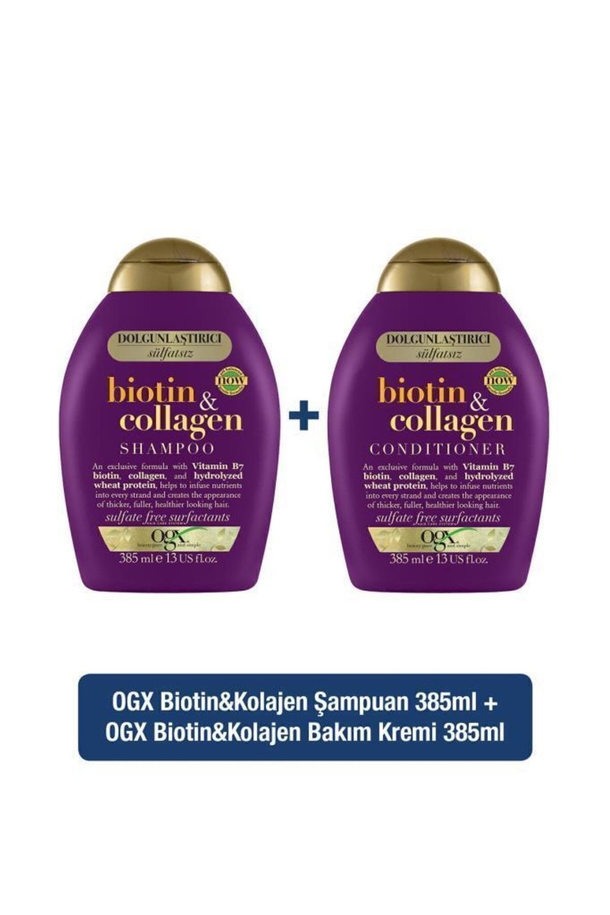 OGX Dolgunlaştırıcı Biotin&kolajen Şampuan 385ml+ Dolgunlaştırıcı Biotin&kolajen Bakım Kremi 385m