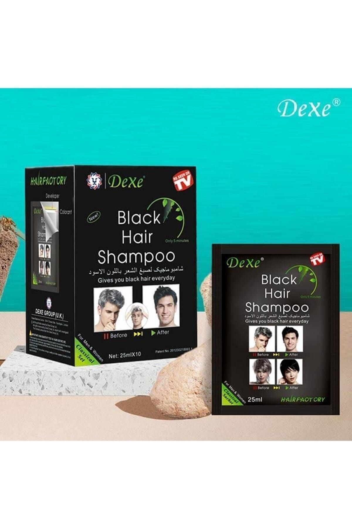 Dexe Black Hair Beyaz Kapatıcı Şampuan Siyah Renk 25 ml - 10'lu