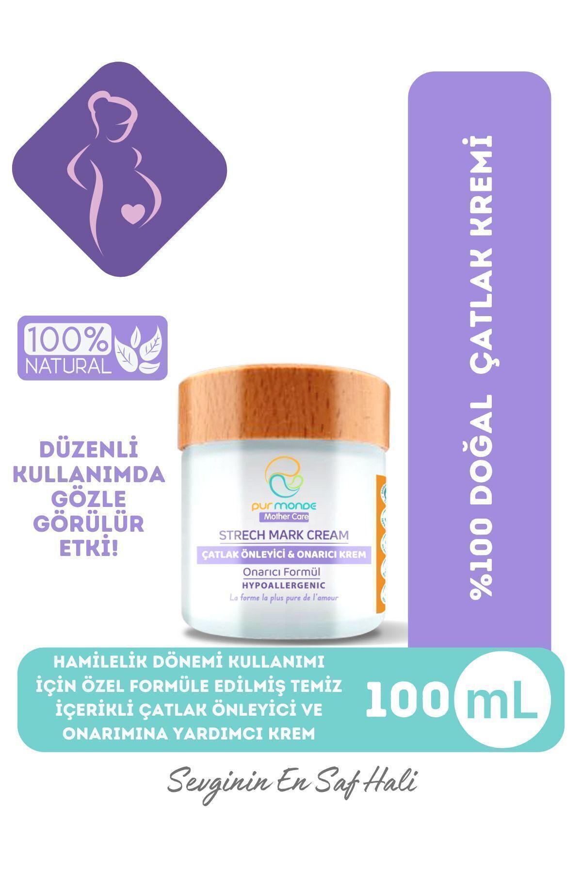 Doğal Çatlak Önleyici Krem ,karın,basen Ve Göğüs Bölgesi Için 100ml