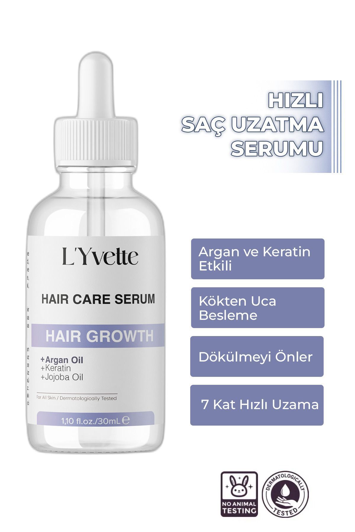 Yavaş Uzayan Ve Aşırı Yıpranmış Saçlar Için Saç Uzatma Serumu Argan Ve Keratin Özlü