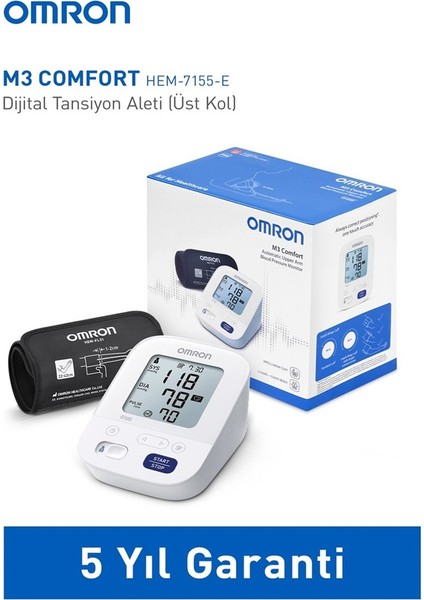 OMRON M3 Comfort 2 Kullanıcı Hafızalı Akıllı Manşetli Üst Koldan Ölçer Dijital Tansiyon Aleti