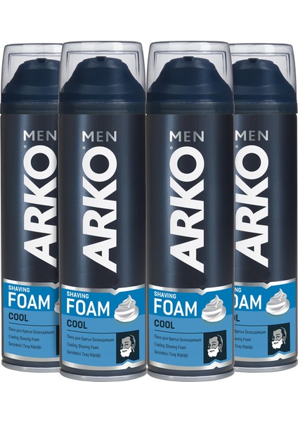 Arko Men Cool Erkek Tıraş Köpüğü 4'lü Paket 200 ml