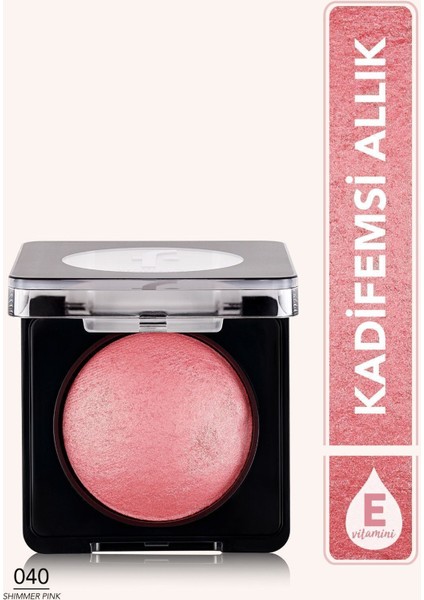 Flormar Baked Blush-On Yüksek Pigmentli & Doğal Işıltılı Fırınlanmış Allık (040 Shimmer Pink) 8682536051415