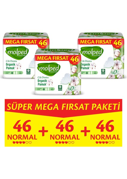 Molped Pure&Soft Normal Süper Mega Paket 138 Adet