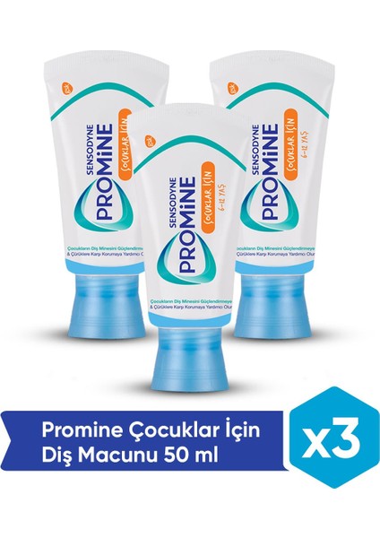 Sensodyne Promine Çocuk Diş Macunu 50ml X 3 Adet